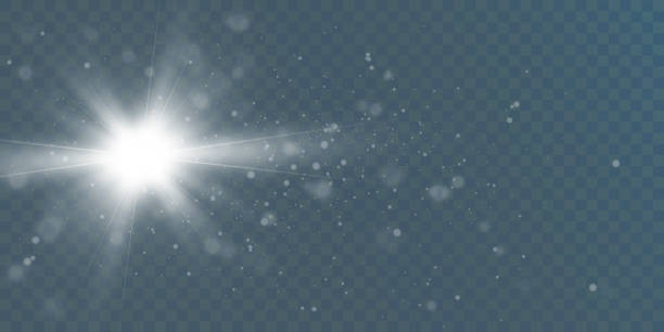 Sparkling sunrise light effect. Sparkling sunrise light effect.Glow light effect. Vector illustration. Christmas flash. dust.Bright light effect with rays and highlights for vector illustration. stars in your eyes stock illustrations