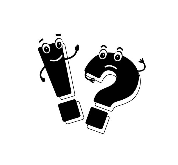 black large question mark and exclamation mark. - question mark stock illustrations