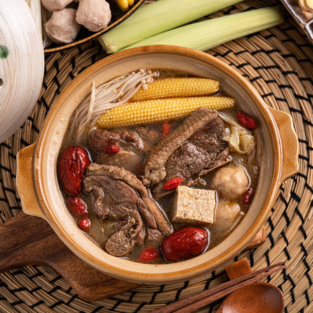 istock Delicious ginger duck hot pot in Taiwan. 1351433869