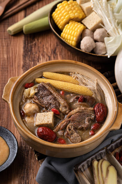 istock Delicious ginger duck hot pot in Taiwan. 1351433871