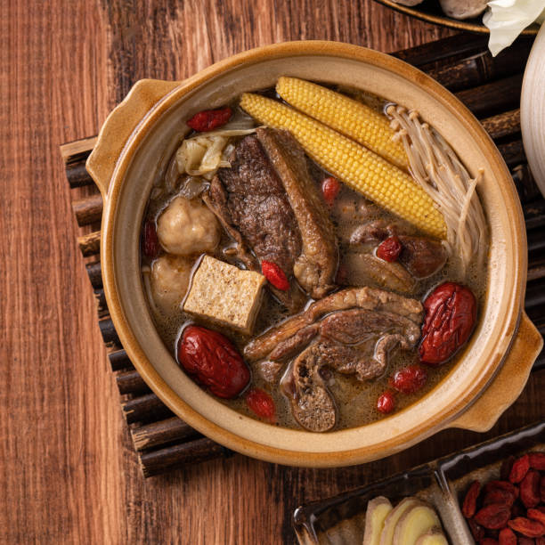 istock Delicious ginger duck hot pot in Taiwan. 1351433873