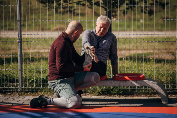 istock Senior men got injured 1351440163