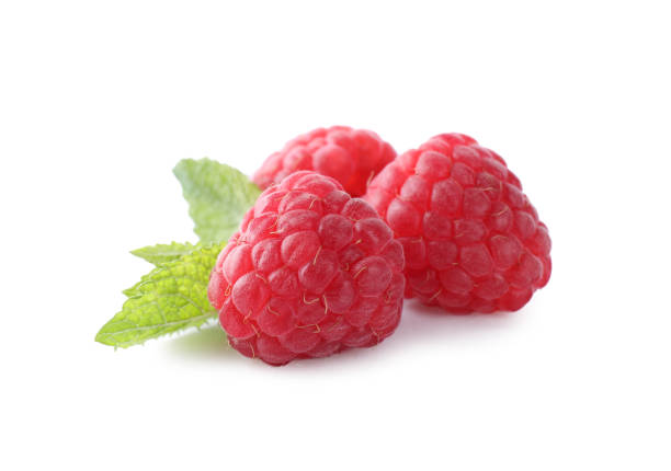istock Delicious sweet ripe raspberries isolated on white 1351441247