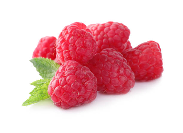 istock Delicious sweet ripe raspberries isolated on white 1351441493