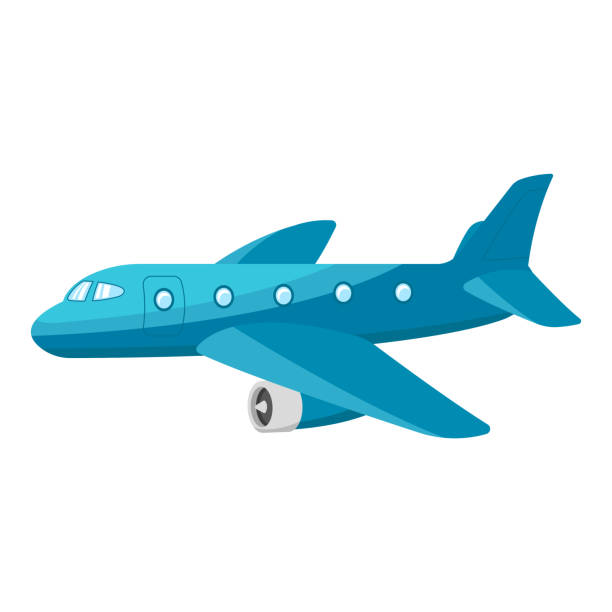 Airplane icon. Side view. Colored silhouette. Vector flat graphic illustration. The isolated object on a white background. Isolate. Airplane icon. Side view. Colored silhouette. Vector flat graphic illustration. The isolated object on a white background. Isolate. charter stock illustrations