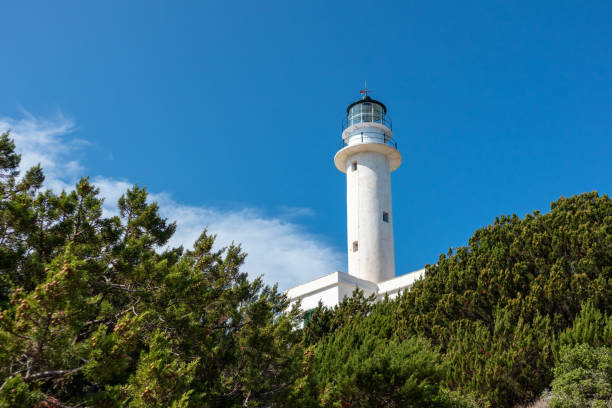 istock Lefkada island sea coast lighthouse on blue sky 1351446344