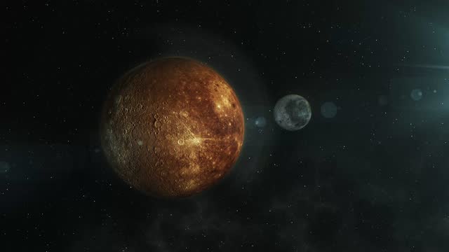 Moon and Mercury Planet Conjunction - 4K Footage