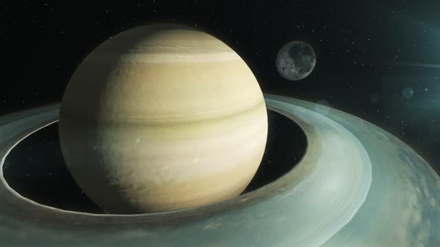 Moon and Saturn Planet Conjunction - 4K Footage