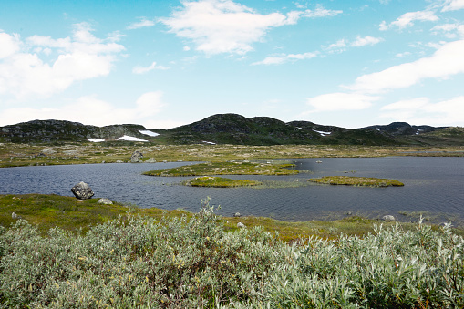 Small lake on the way to Trolltunga in Norway