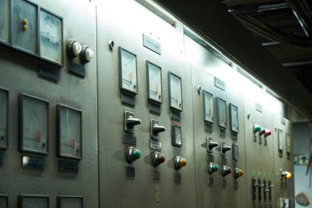istock Control room of an extra large retro ship 1351458334
