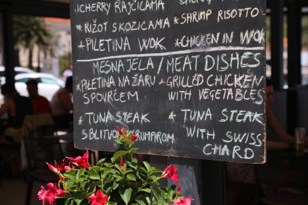 English menu sign in Croatia