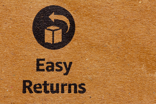Packaging symbol to indicate easy returns of a product