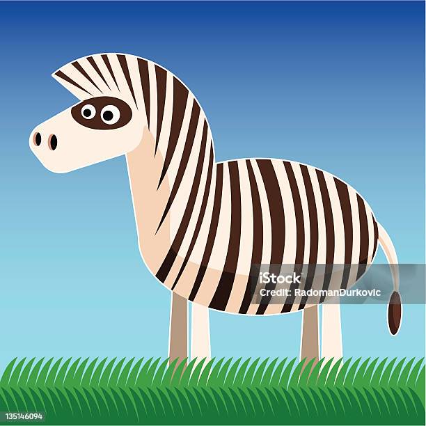 Vetores de Ilustrado De Quadrinhos Zebra e mais imagens de Animal - Animal, Animal selvagem, Céu - Fenômeno natural