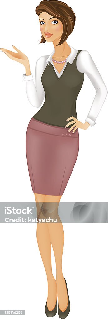 Belle femme d'affaires - clipart vectoriel de Adulte libre de droits