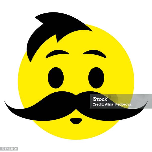 Smileygesicht Mit Schnurrbart Emojisymbolvektor Emoticonzeichen ...