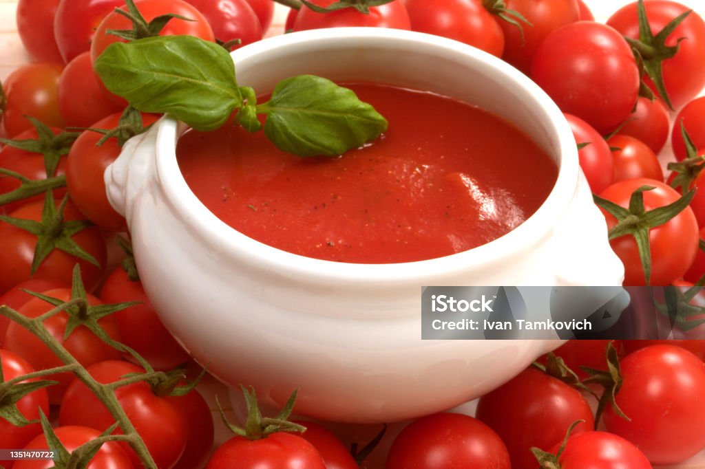 Tomato Soup Color Image Stock Photo