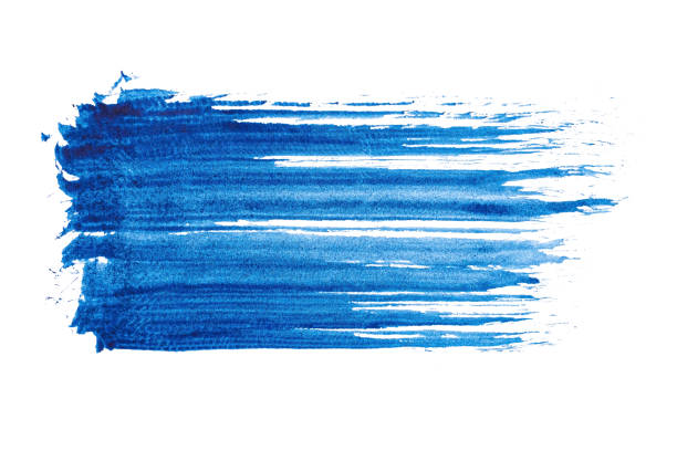 istock blue abstract watercolor paint brush stroke texture isolated on white background for logo and banner. design, creative, and illustration. 1351471507