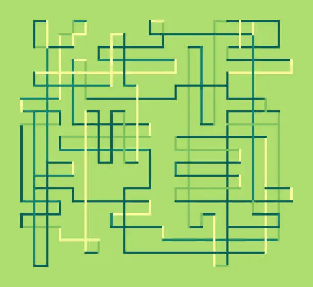 Vector illustration of Green Maze Abstract Line