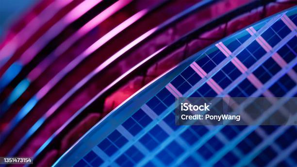 Many Silicon Wafer With Semiconductors Stock Photo - Download Image Now - Semiconductor, Computer Wafer, Wafer