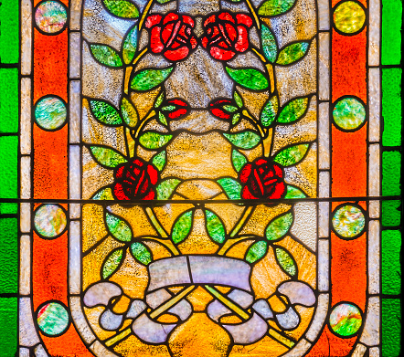 Roses Stained Glass Window.