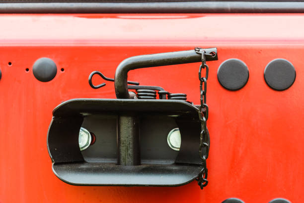 istock Black pin, hook for closing the semi-trailer 1351476199