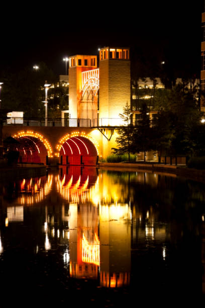 istock Beautifully lit water with office buildings in background. 135147673