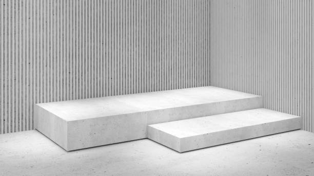 istock concrete stand on a concrete background,mock up podium for product presentation 1351478177