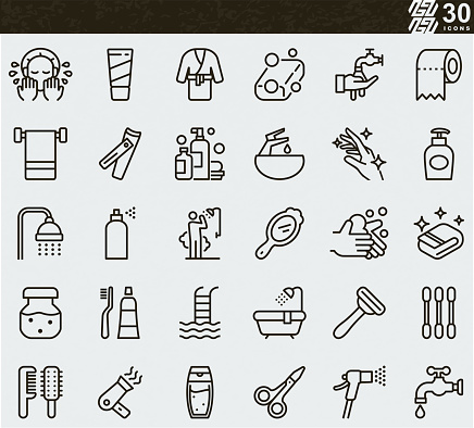 Personal Care , Washing Hands and Hygiene Line icons