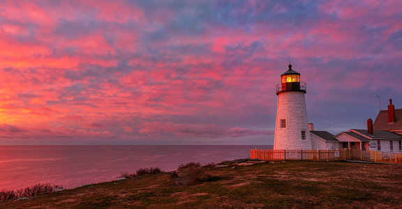 Pemaquid Lighthouse in stunning sunrise Maine