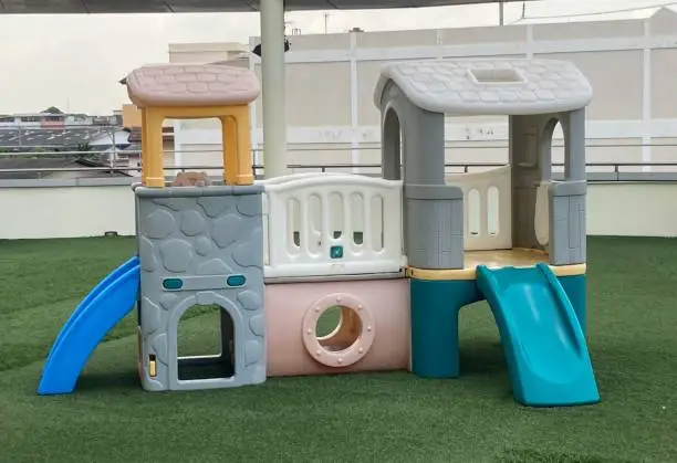 Children's toy house in the playground