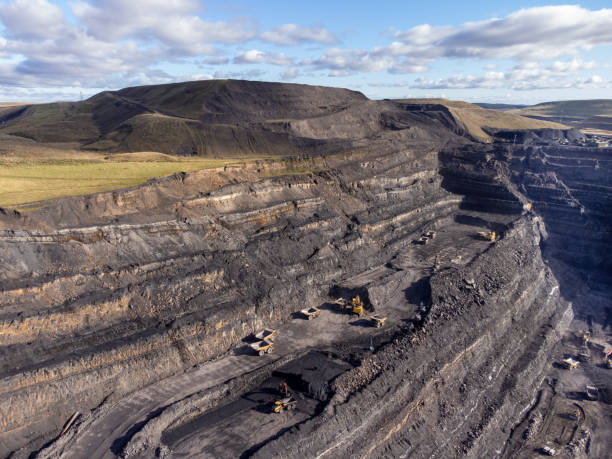 Ffos-y-Fran open pit mine, Wales, UK
