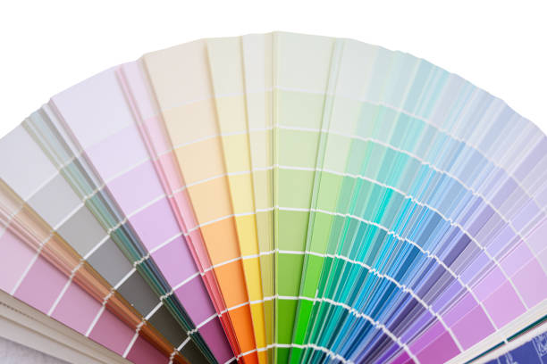 Color wheel palette for choosing paint tone on white background isolate