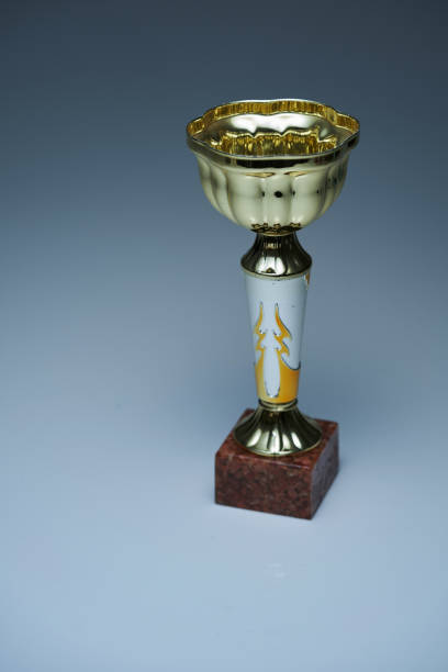 istock golden trophy on gray background 1351484755