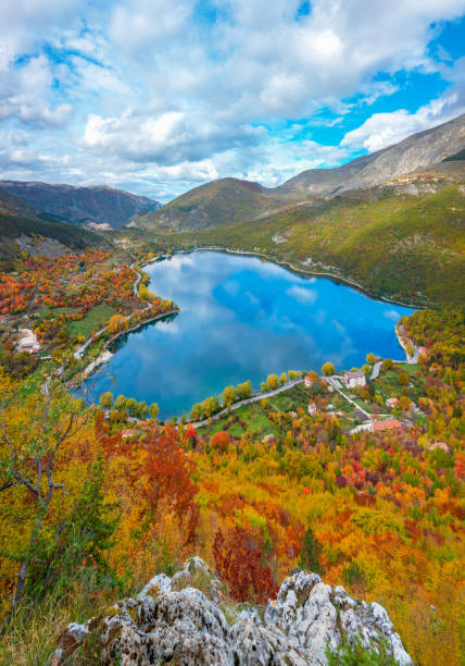 istock Lake Scanno (L'Aquila, Italy) - The heart - shaped lake 1351486249
