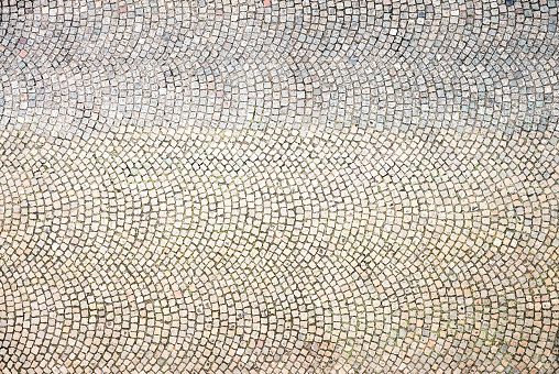 Cobblestones in concentric patterns - directly above