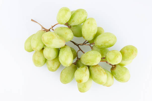 istock Bunch of green grapes isolated on white background with copy space, clipping path 1351486658