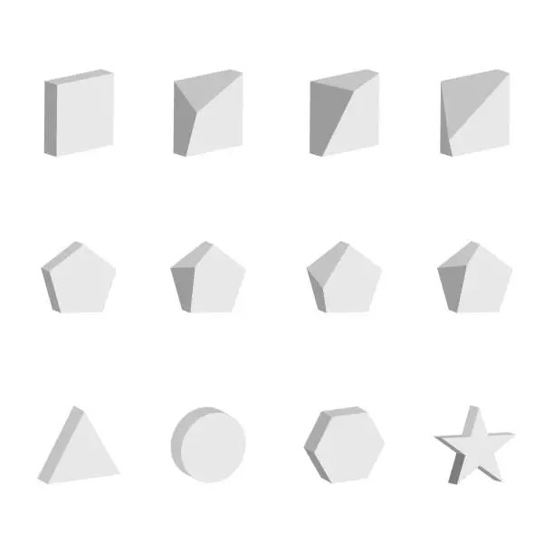 Vector illustration of White blocks. 3d modeling white cubes vector illustration