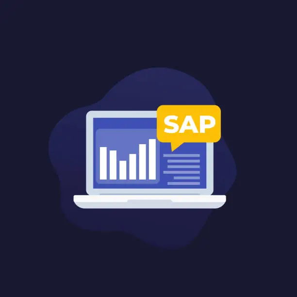 Vector illustration of SAP, business automation software vector icon