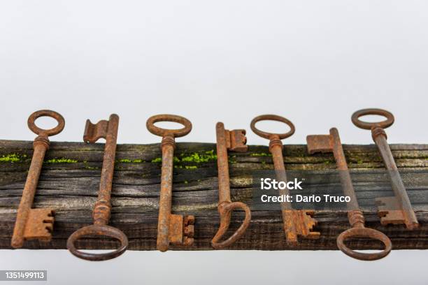 Seven Antique Keys Stock Photo - Download Image Now - Ancient, Antique, Argentina