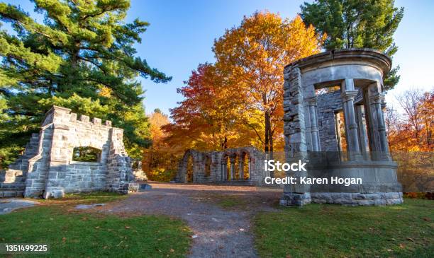 Beautiful Abbey Ruins In Autumn Stock Photo - Download Image Now - Gatineau, Natural Parkland, Autumn