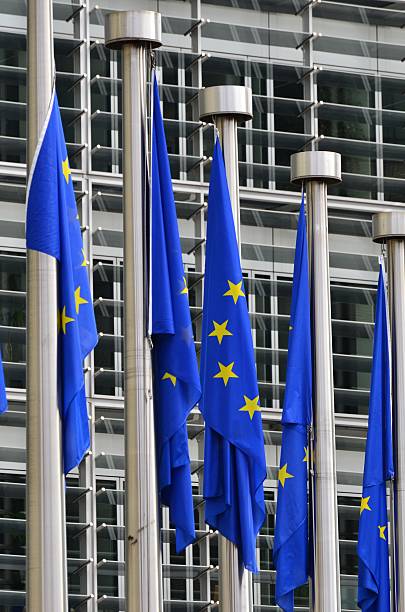 istock EU flags outside European Commission building in Brussels 135150154