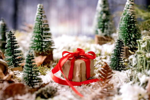 istock Christmas or New Year greeting card with winter forest 1351504400