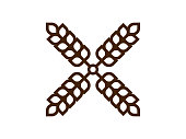 istock Bakery logotype with wheat ears. Windmill logo. 1351507341