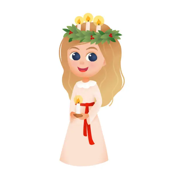 Vector illustration of Saint Lucia Day character