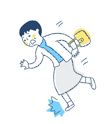 Stumbling Portrait Senior Woman Stumbling While Walking Stock Illustration - Download ...