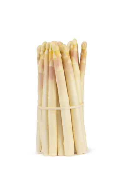 istock Bunch of white asparagus isolated on white 1351516562