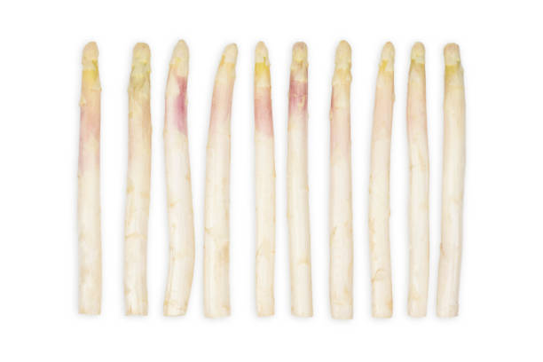 istock White asparagus isolated on white background. Fresh vegetables. 1351516582