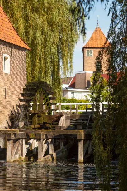 Watermill and lock in the small and picturesque village of Borculo in the Achterhoek, Netherlands