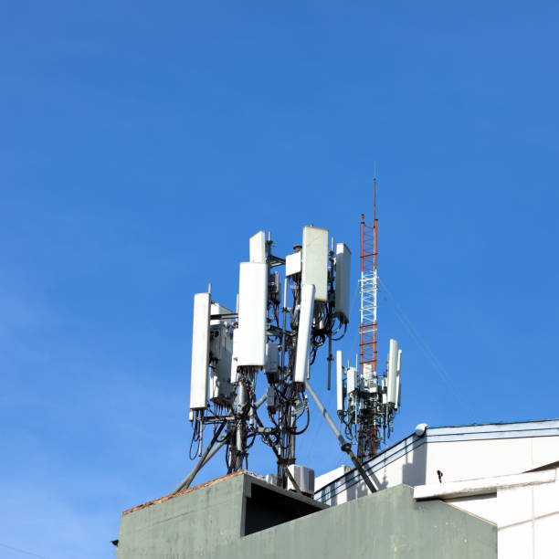 istock Large group of 4g and 5g antennas 1351521280