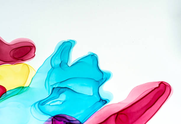 istock Abstract color background, hand drawn alcohol painting, liquid ink technique 1351522512